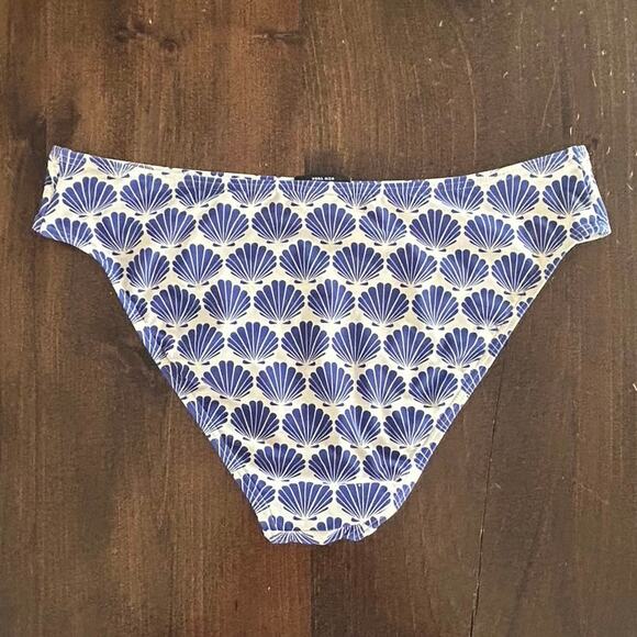 Kate Spade New York Shell Print Blue White Bandeau Bikini Swim Bottoms Women’s - Picture 5 of 8